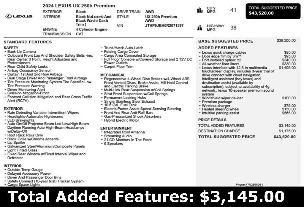 2024 Lexus UX 250h Premium