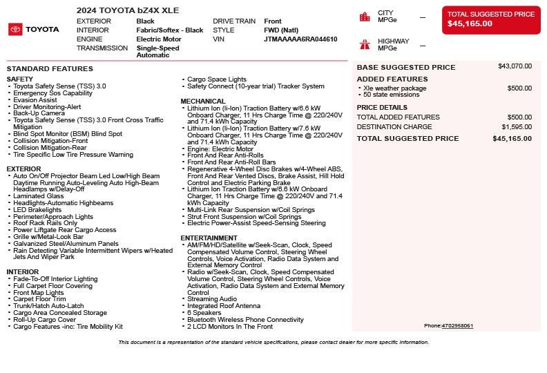 2024 Toyota bZ4X XLE
