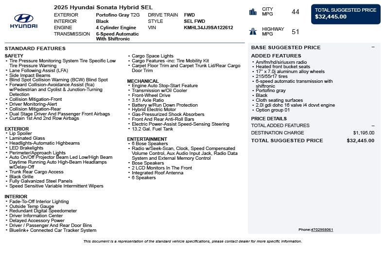 2025 Hyundai Sonata Hybrid SEL