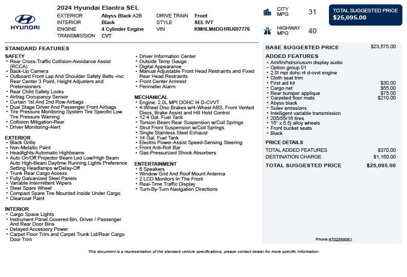 2024 Hyundai Elantra SEL