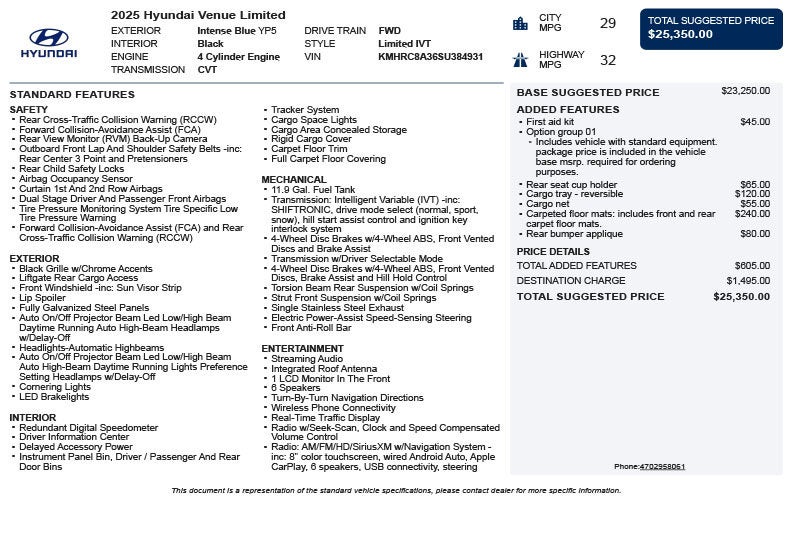 2025 Hyundai Venue Limited