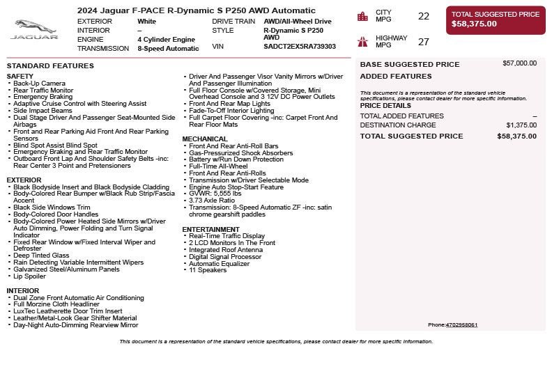 2024 Jaguar F-PACE P250 R-Dynamic S