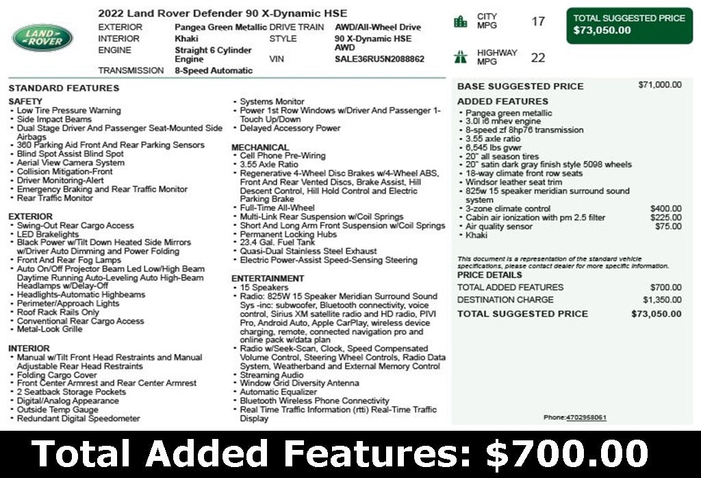 2022 Land Rover Defender 90 X-Dynamic HSE