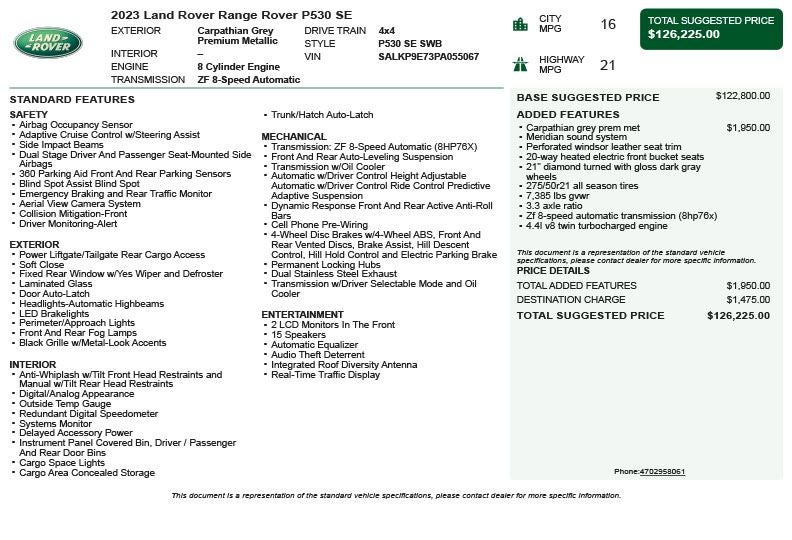 2023 Land Rover Range Rover SE