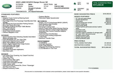 2023 Land Rover Range Rover SE