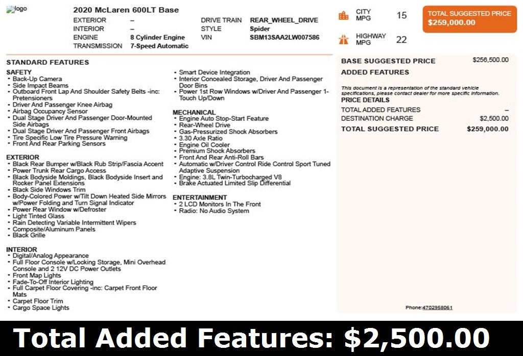 2020 McLaren 600LT Base