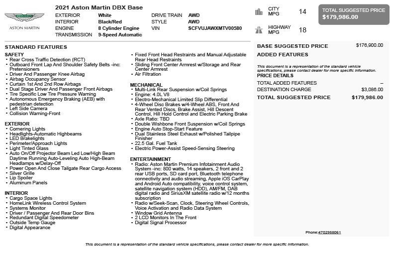 2021 Aston Martin DBX Base
