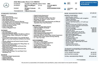2022 Mercedes-Benz CLS CLS 450 4MATIC®