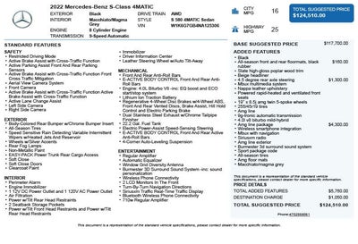 2022 Mercedes-Benz S-Class S 580 4MATIC®