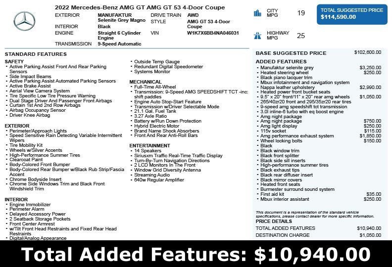 2022 Mercedes-Benz AMG® GT 53 Base 4MATIC®