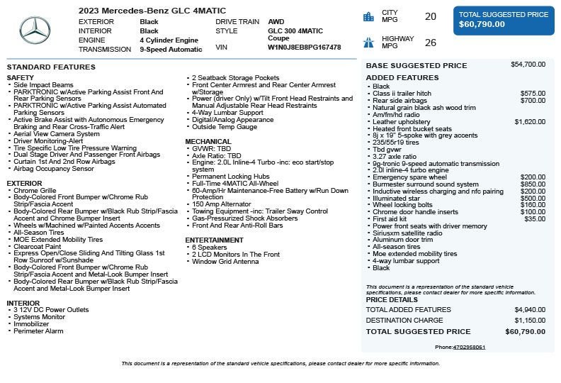 2023 Mercedes-Benz GLC GLC 300 Coupe 4MATIC®