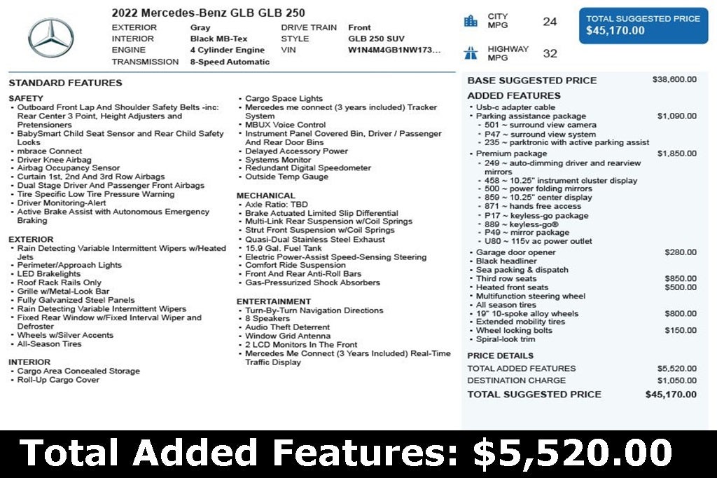 2022 Mercedes-Benz GLB GLB 250