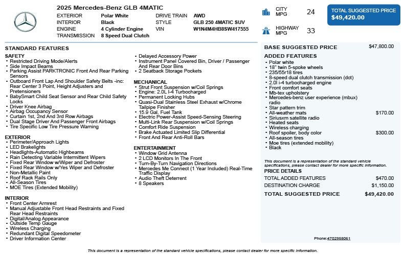 2025 Mercedes-Benz GLB GLB 250 4MATIC®