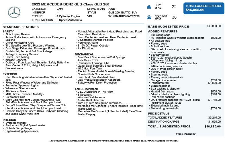 2022 Mercedes-Benz GLB GLB 250 4MATIC®