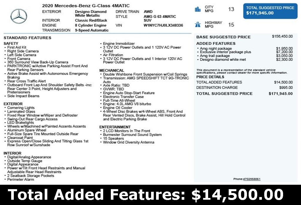 2020 Mercedes-Benz G-Class G 63 AMG® 4MATIC®