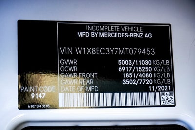 2021 Mercedes-Benz Sprinter 3500 Cargo 170 WB High Roof