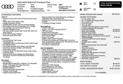 2023 Audi SQ8 4.0T Premium Plus quattro