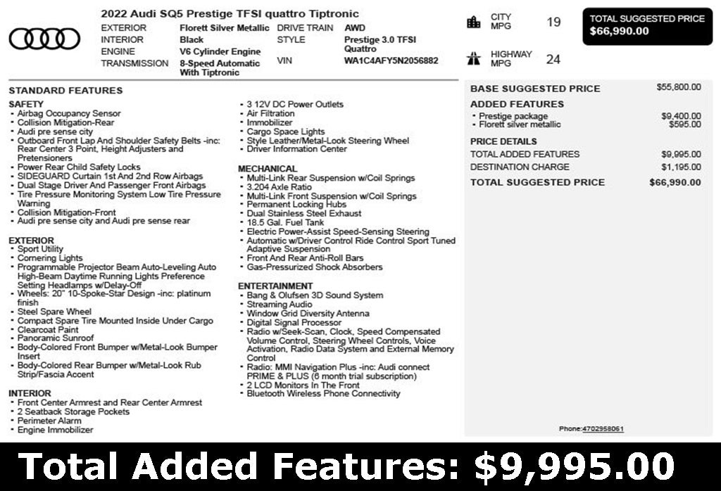 2022 Audi SQ5 Prestige quattro
