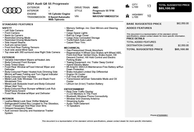 2021 Audi Q8 55 Premium Plus quattro