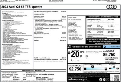 2023 Audi Q8 55 Premium Plus quattro