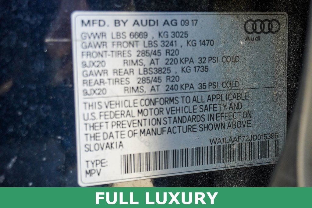 2018 Audi Q7 3.0T Premium Plus quattro