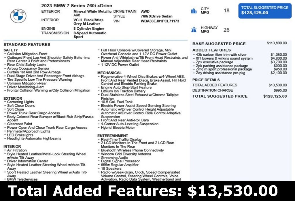 2023 BMW 7 Series 760i xDrive