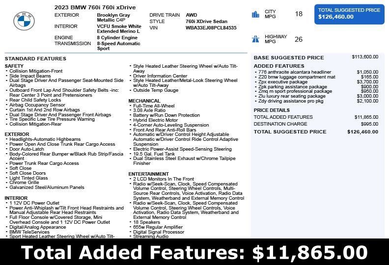 2023 BMW 7 Series 760i xDrive