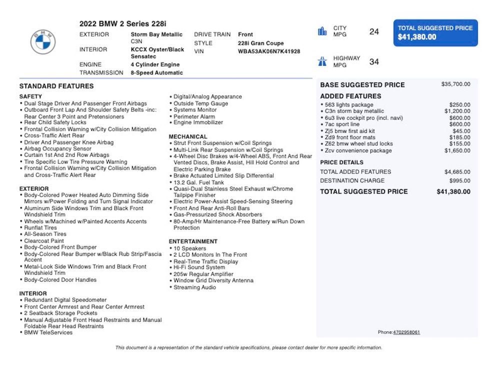 2022 BMW 2 Series 228i