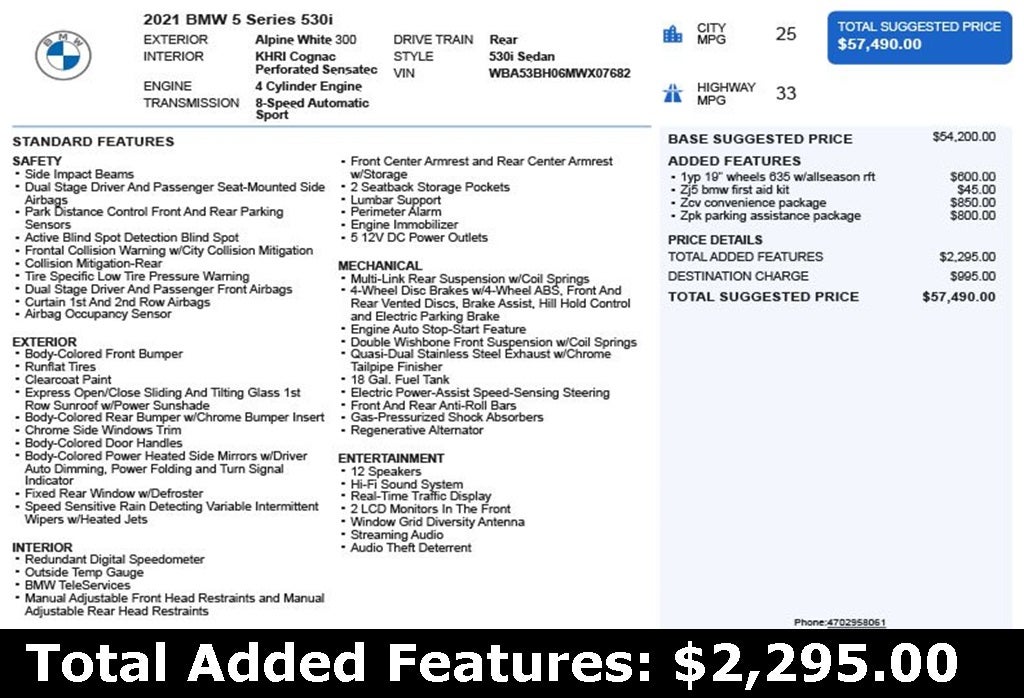 2021 BMW 5 Series 530i