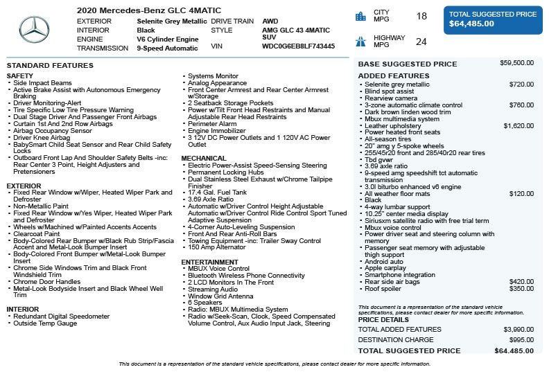 2020 Mercedes-Benz GLC GLC 43 AMG® 4MATIC®