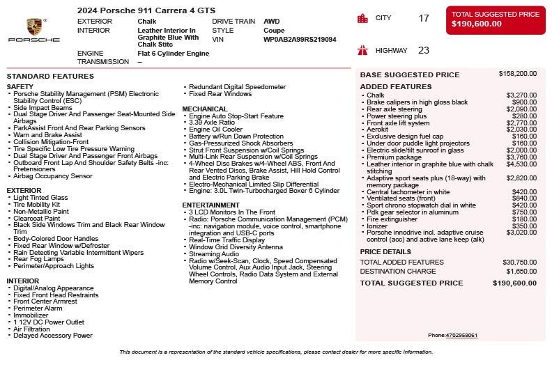 2024 Porsche 911 Carrera 4 GTS
