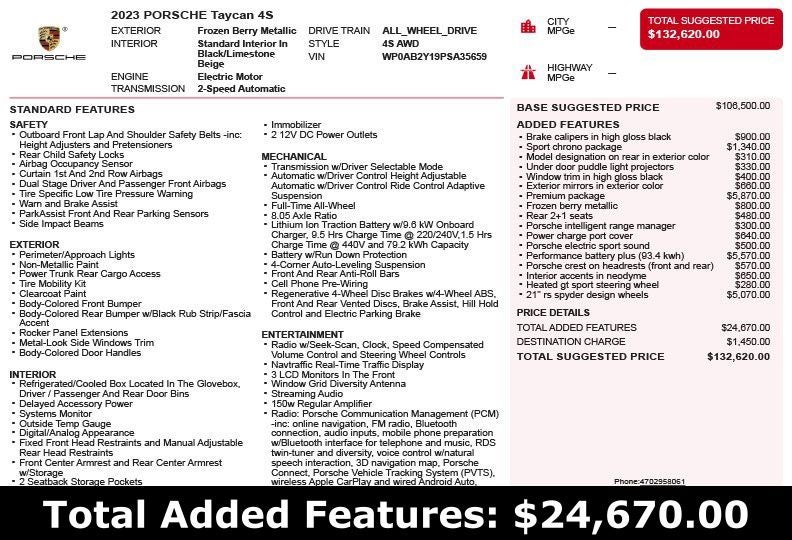 2023 Porsche Taycan 4S