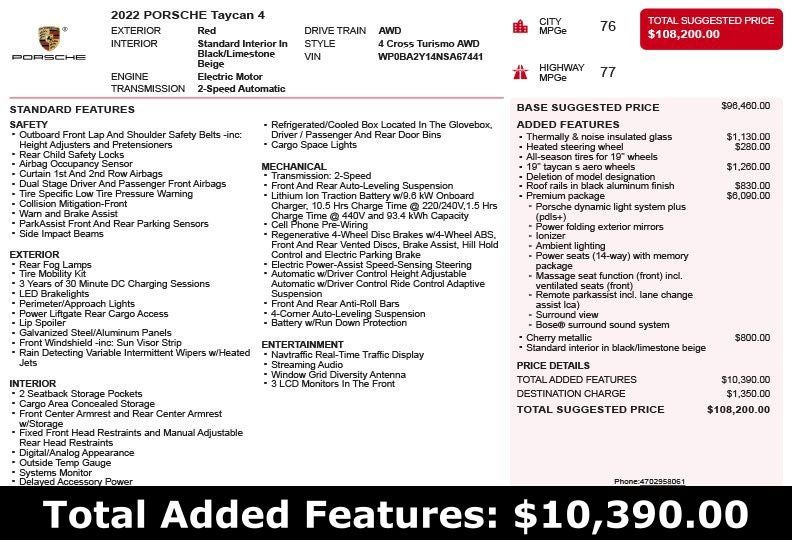 2022 Porsche Taycan Cross Turismo 4