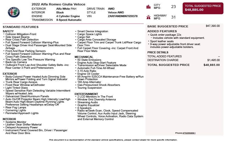 2022 Alfa Romeo Giulia Veloce