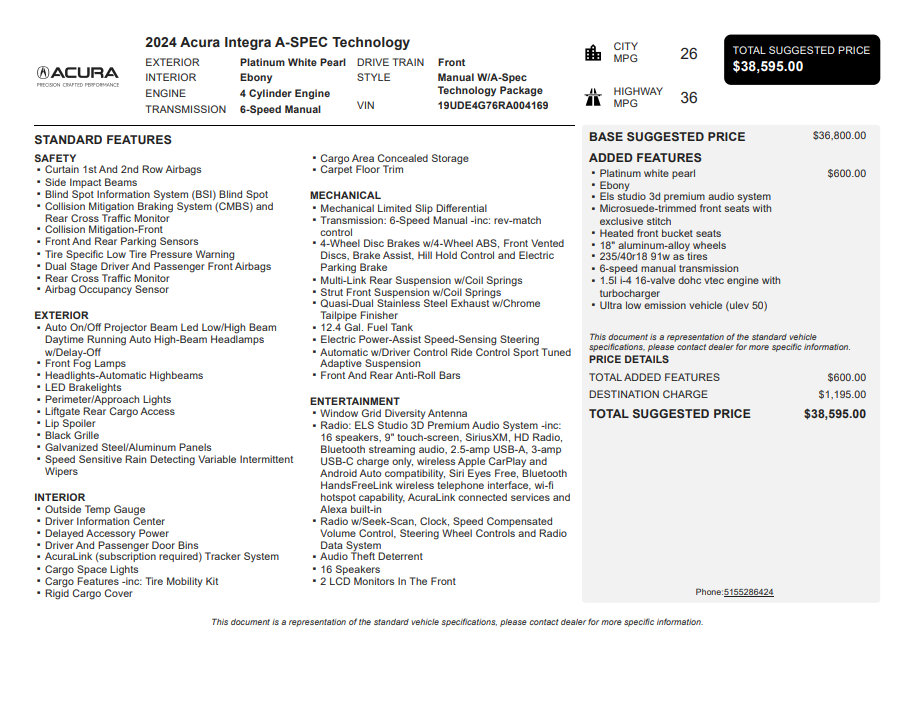 2024 Acura Integra A-Spec Tech Package