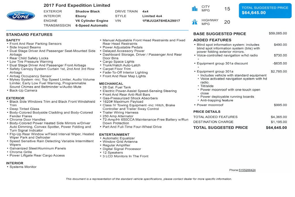 2017 Ford Expedition Limited