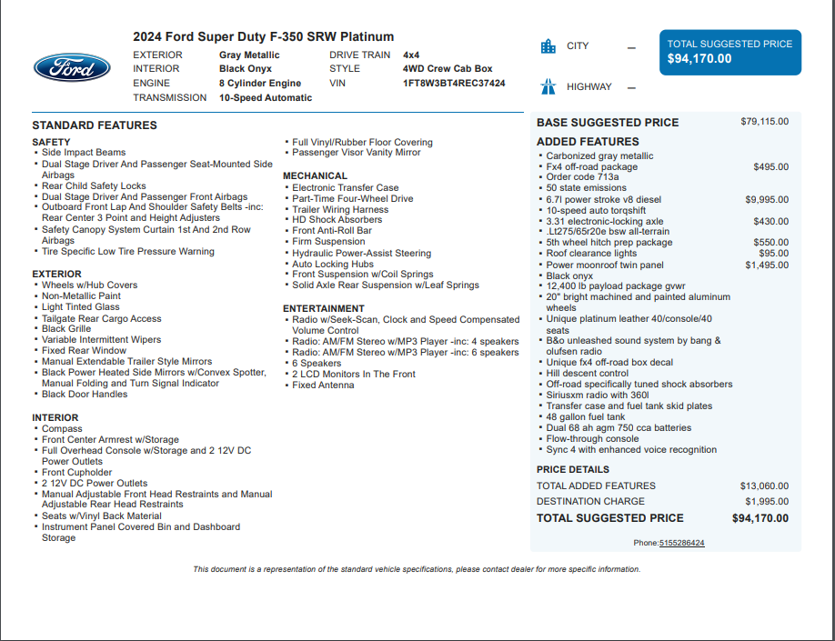 2024 Ford F-350SD Platinum