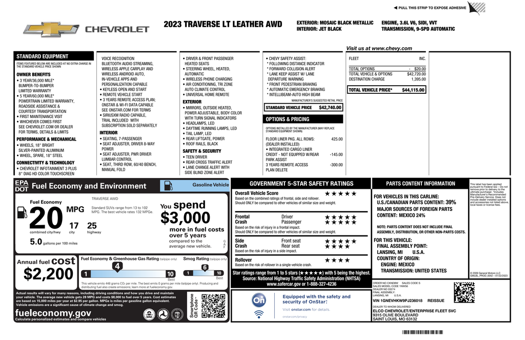 2023 Chevrolet Traverse LT Leather