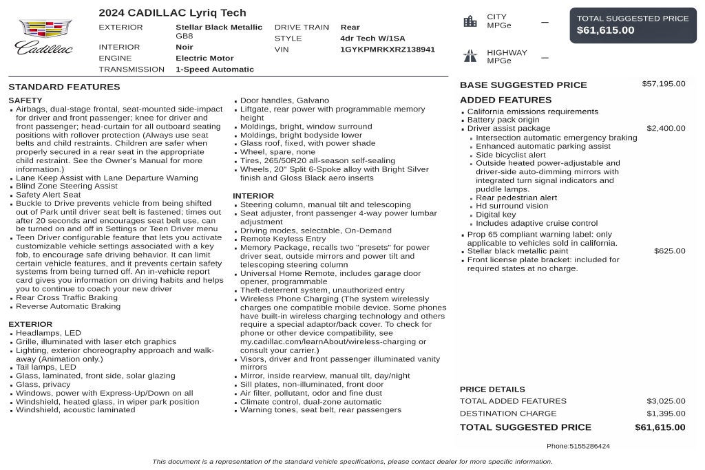 2024 Cadillac LYRIQ Tech