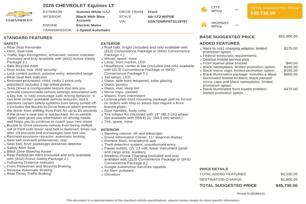 2026 Chevrolet Equinox EV LT