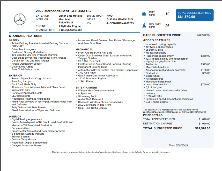 2022 Mercedes-Benz GLE GLE 350 4MATIC®