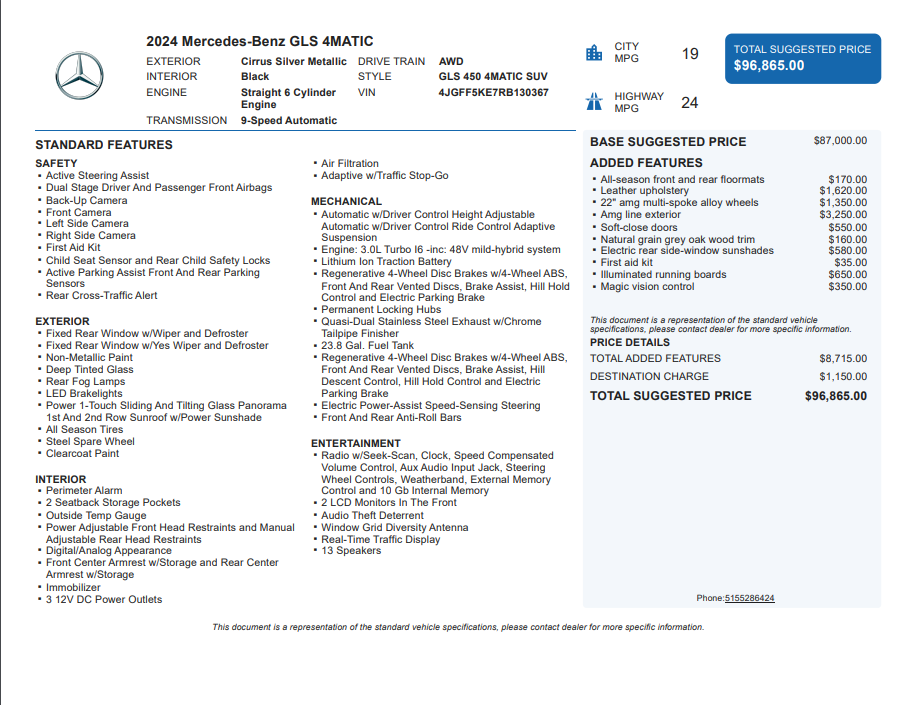 2024 Mercedes-Benz GLS GLS 450 4MATIC®