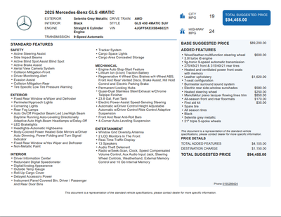 2025 Mercedes-Benz GLS GLS 450 4MATIC®