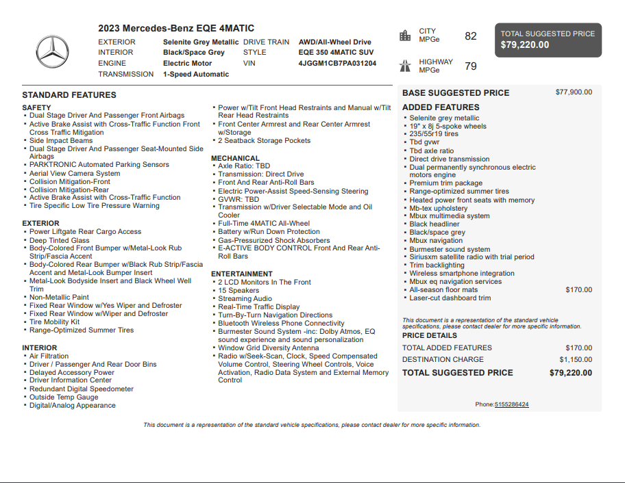 2023 Mercedes-Benz EQE 350 SUV 4MATIC®