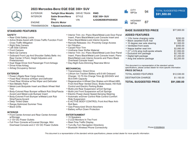 2023 Mercedes-Benz EQE 350+ SUV Base