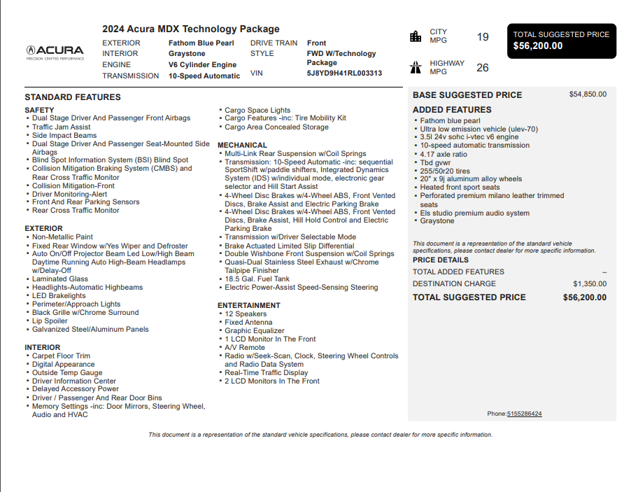 2024 Acura MDX Technology