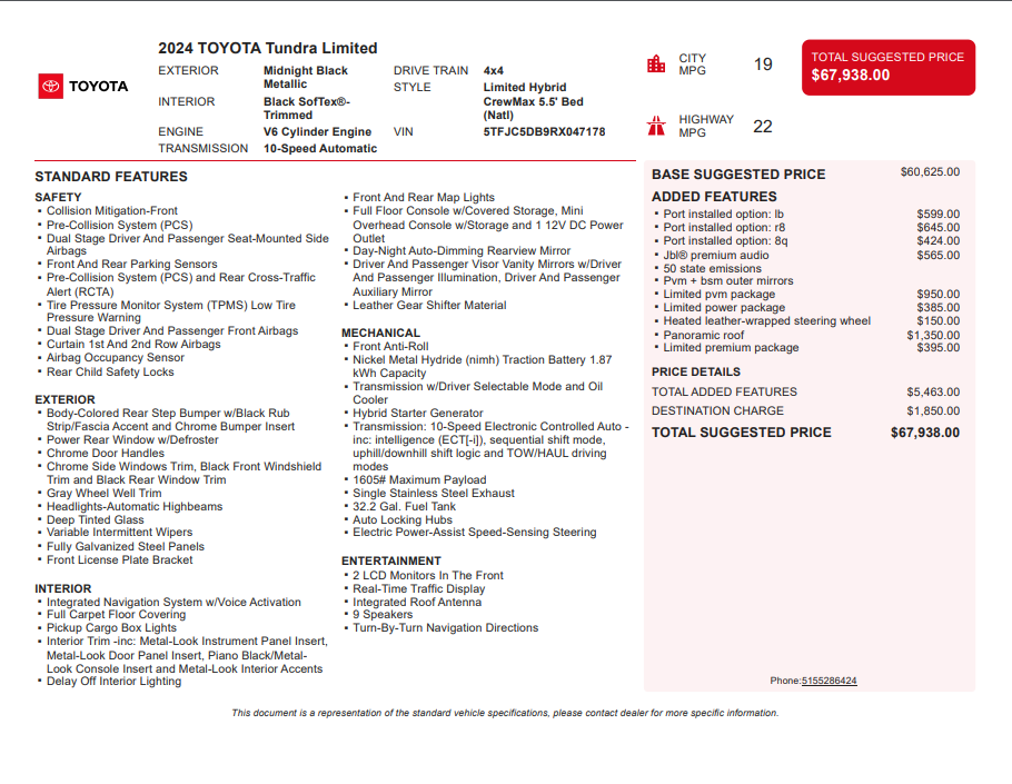 2024 Toyota Tundra Hybrid Limited