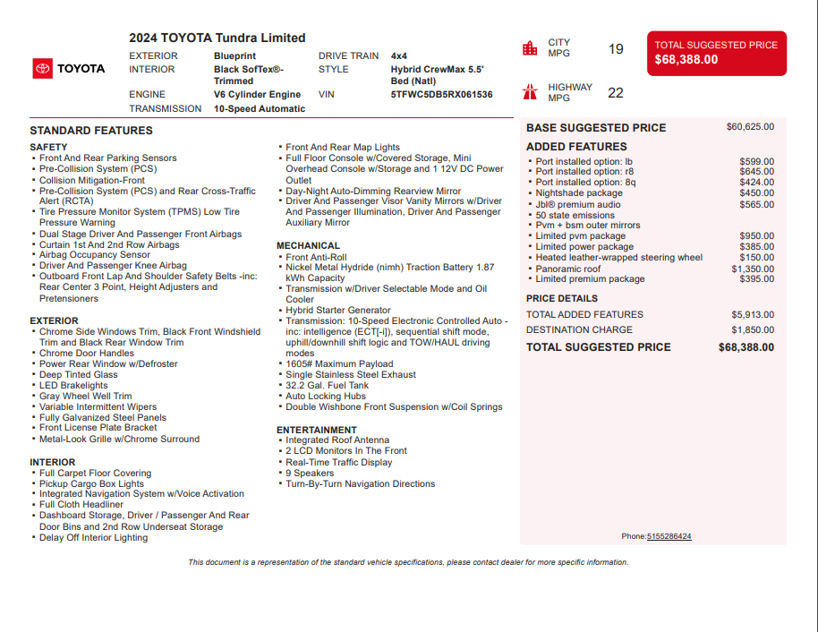 2024 Toyota Tundra Hybrid Limited