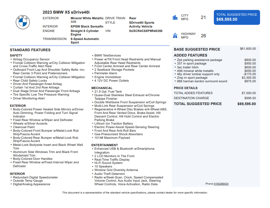 2023 BMW X5 sDrive40i