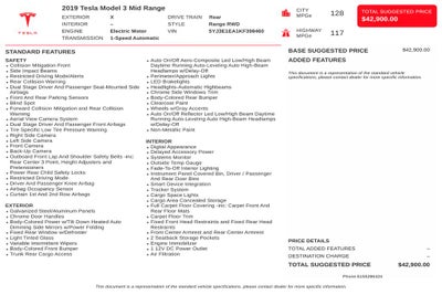 2019 Tesla Model 3 Mid Range